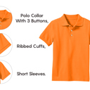 Orange (5-Pack) 14 10-Pack School Uniform Tagless Polo Tshirt for Little Boys & Big Boys